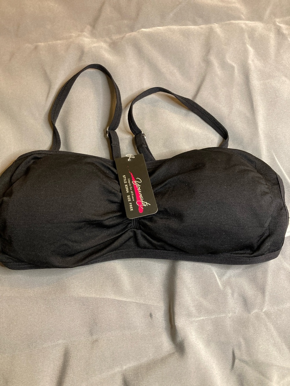 Unbranded Black Bandeau Bra with Adjustable Straps